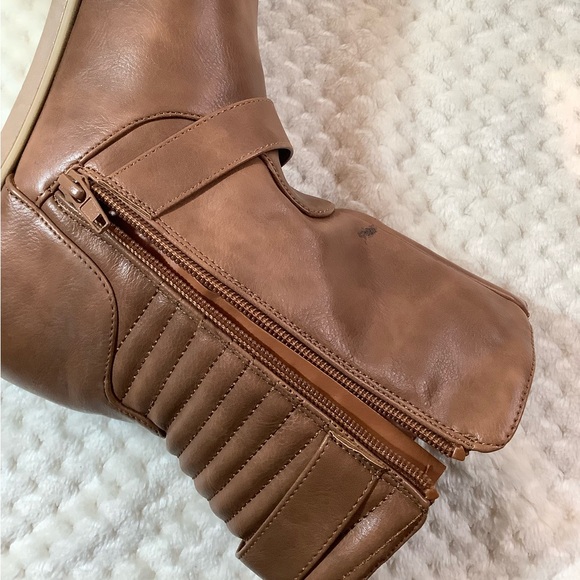 My Style Brown Ankle Boots Size 7 Buckle Detail Side Zip Low Heel - Picture 10 of 14